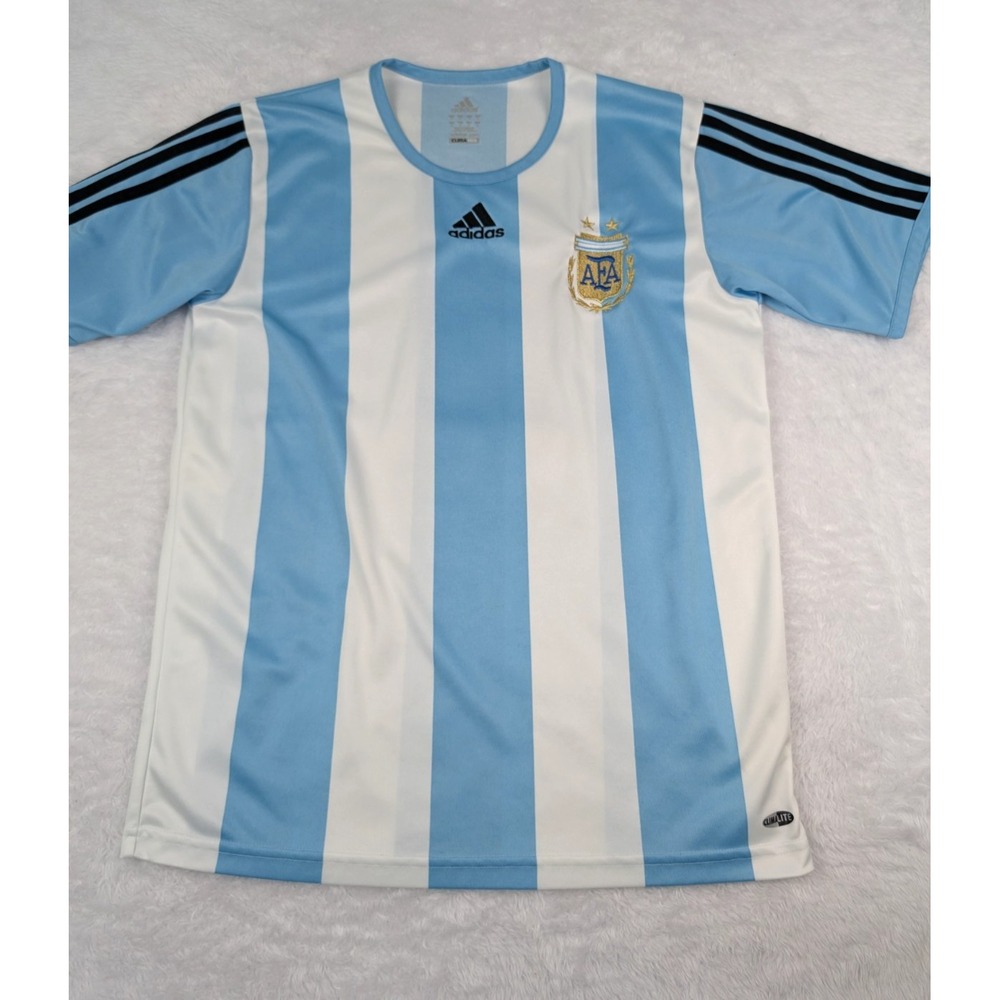 Adidas Clima365 Jersey Men's M 2009 Argentina National Team Blue/White Striped